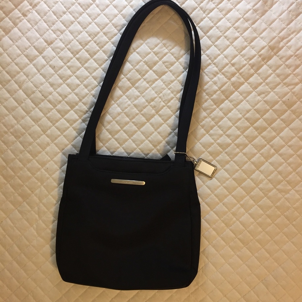 Nine West Black Nylon Lrg Shoulder Tote 5 Pocket